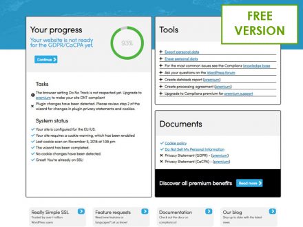 Complianz Cookie GDPR Free Version